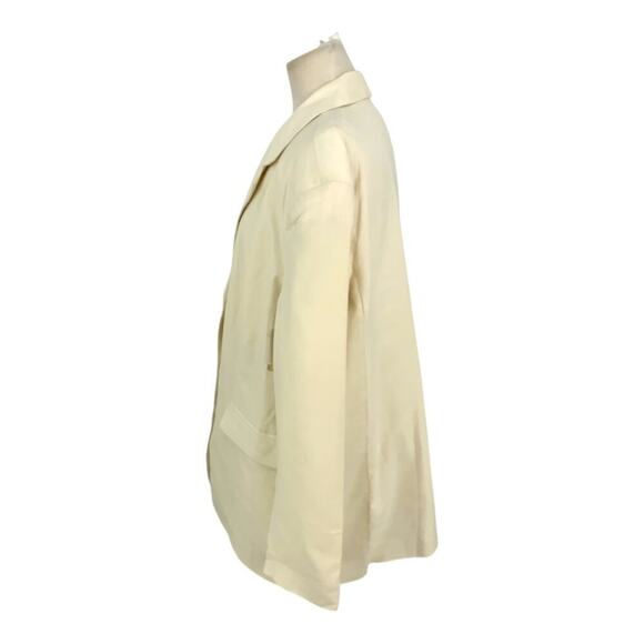 TopShop Linen Blend Single Breasted Blazer Oatmeal Size 12 NWOT $109 MSRP - Picture 5 of 7